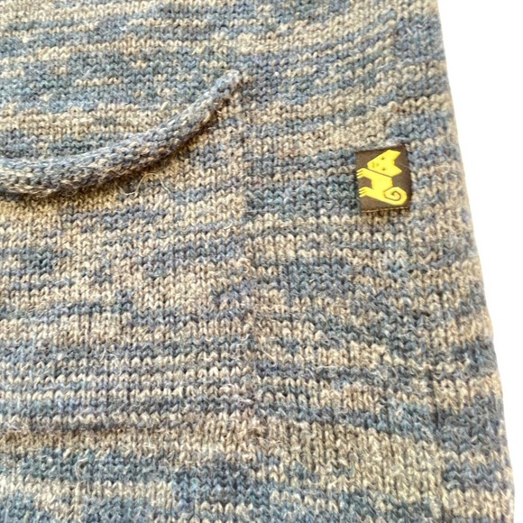 Peruvian Trading Co 100% Merino Wool Sweater Sz M Women Cardigan Marl Blue Gray - Picture 11 of 14